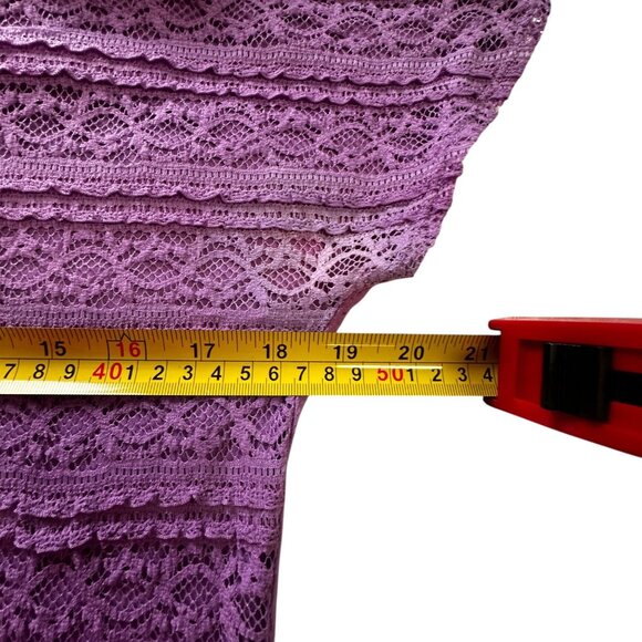 Aeropostale S/P Lace Front Purple T-Shirt For Women Cotton/Polyester Blend Casua - Picture 7 of 11